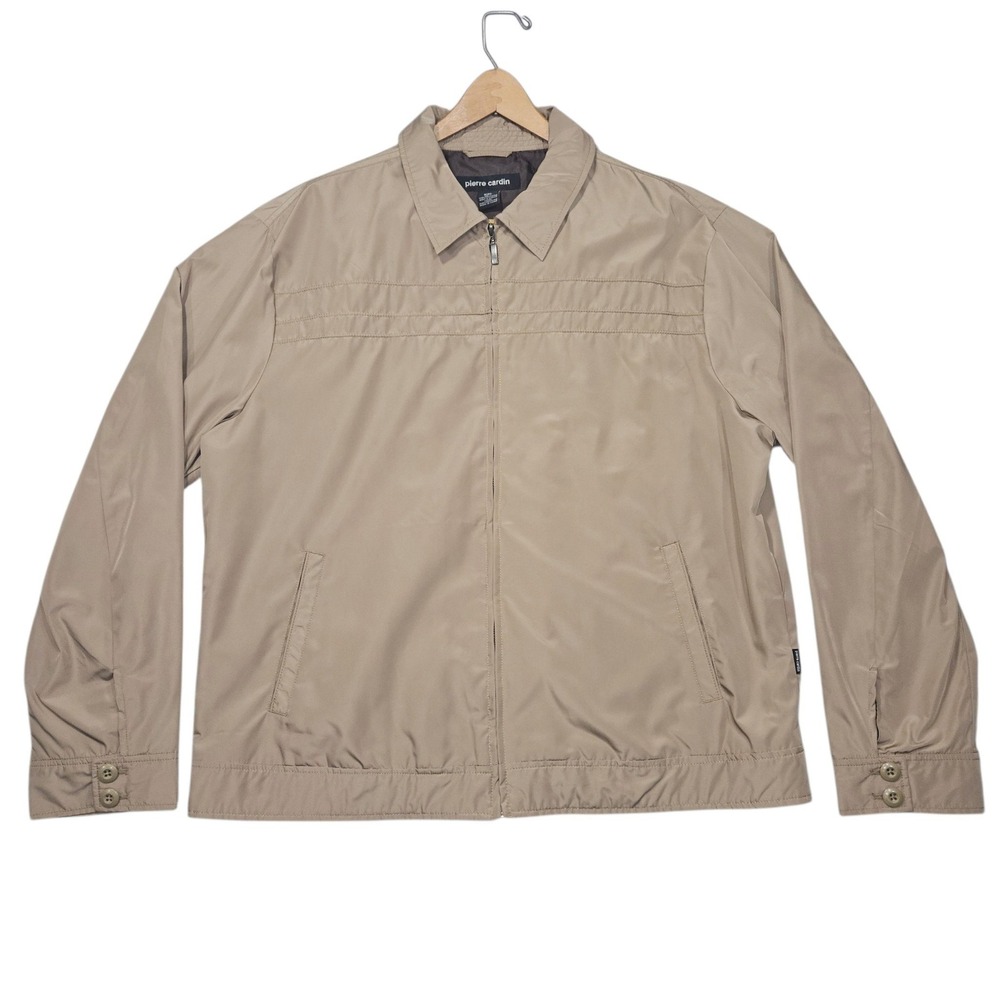 Pierre Cardin VTG Harrington Full Zip Jacket Tan Khaki Sz XXL